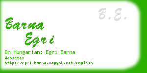 barna egri business card